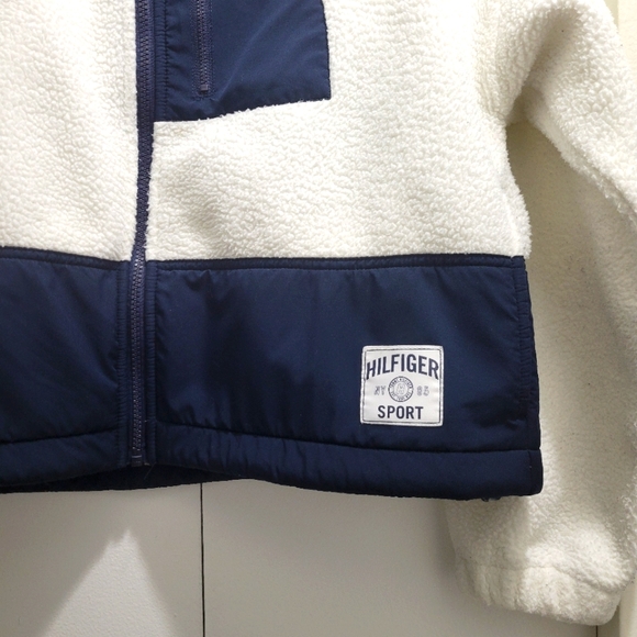Tommy Hilfiger Women's Full Zip Cropped Teddy Fleece Jacket size M - Picture 3 of 13